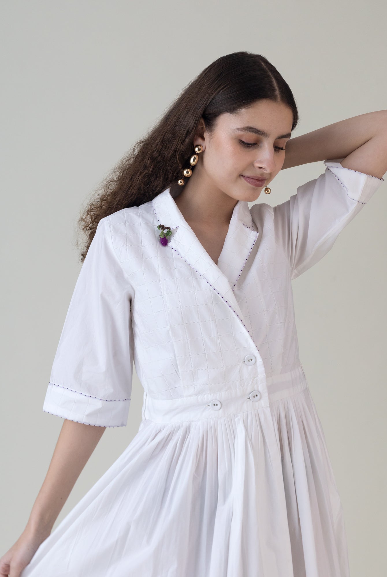 Nasu White Dress - CiceroniDressesShades of India