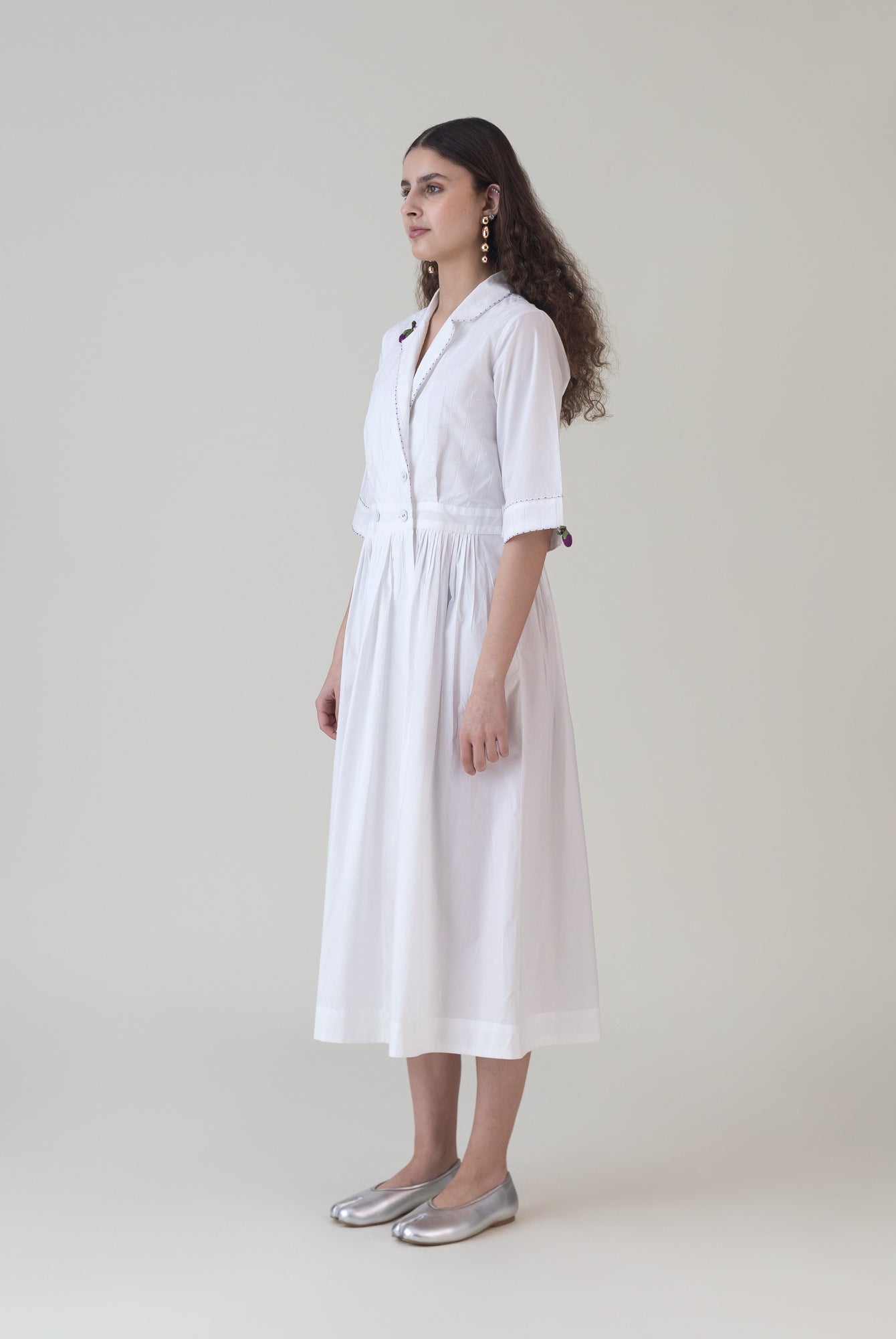 Nasu White Dress - CiceroniDressesShades of India