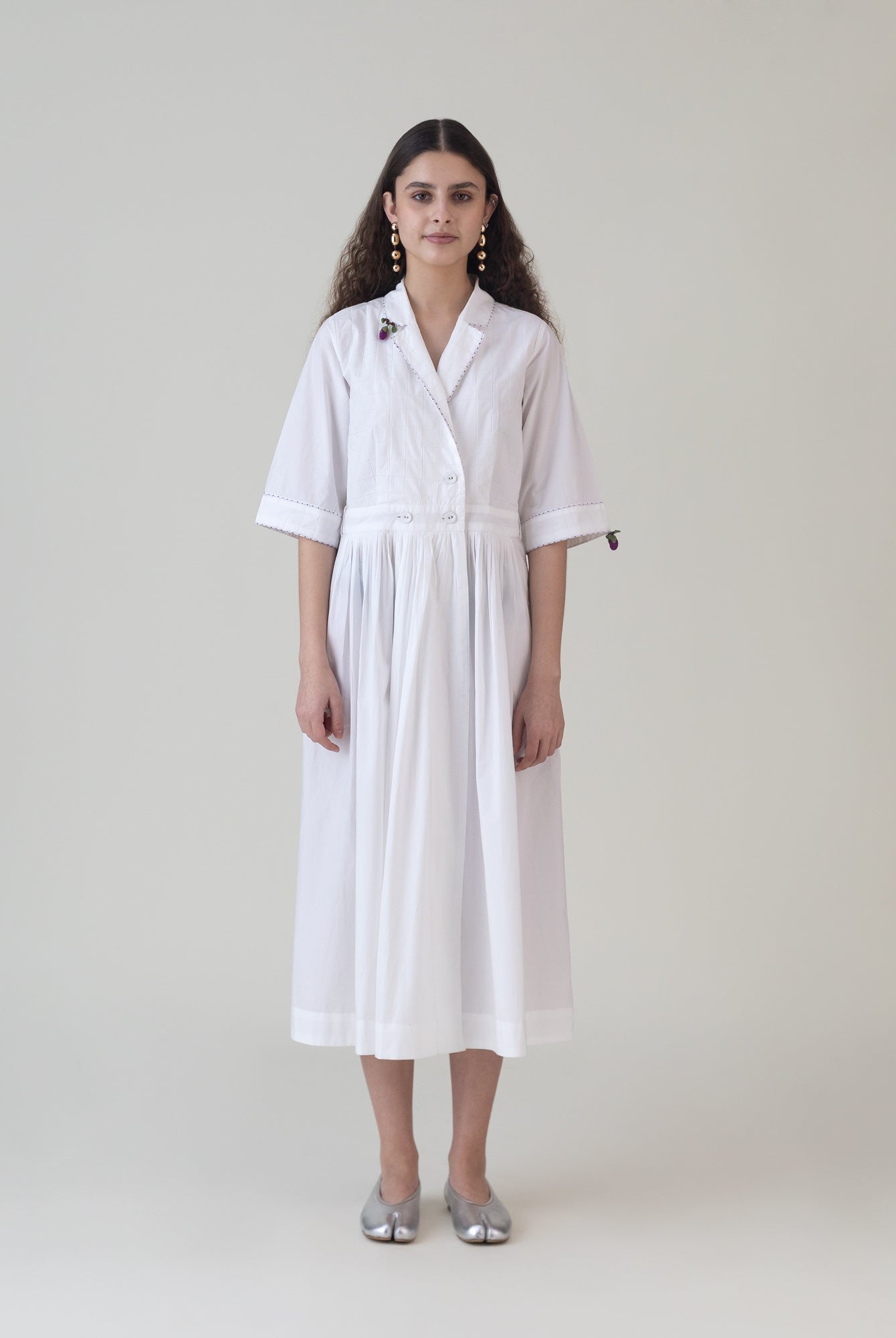 Nasu White Dress - CiceroniDressesShades of India