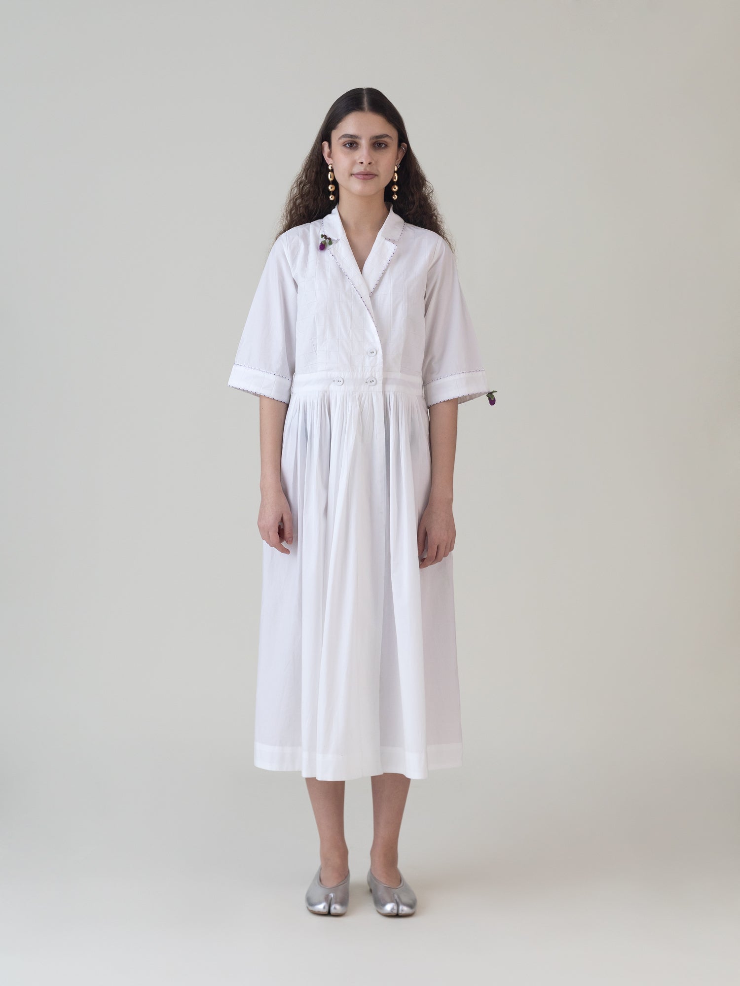 Nasu White Dress - CiceroniDressesShades of India