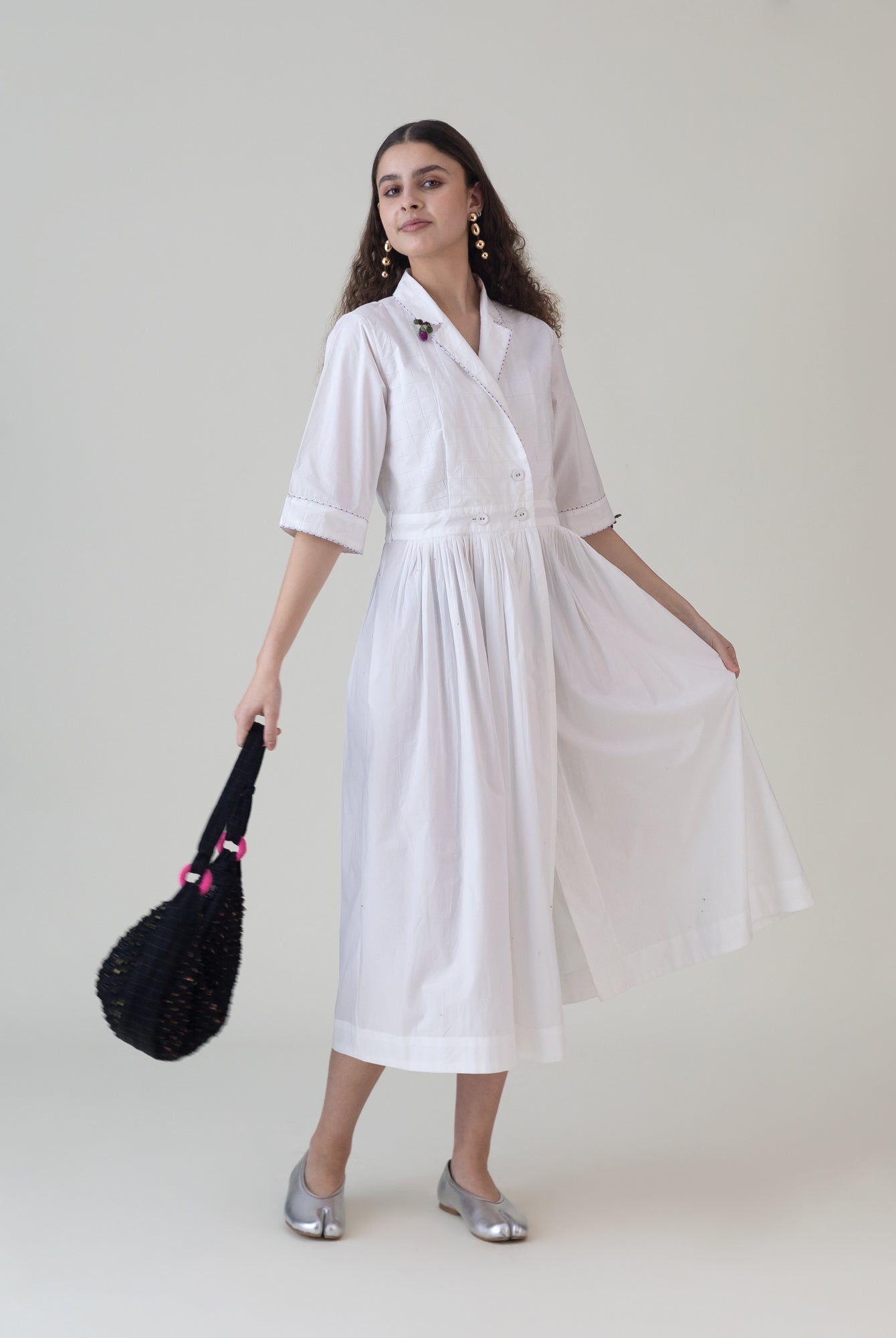 Nasu White Dress - CiceroniDressesShades of India