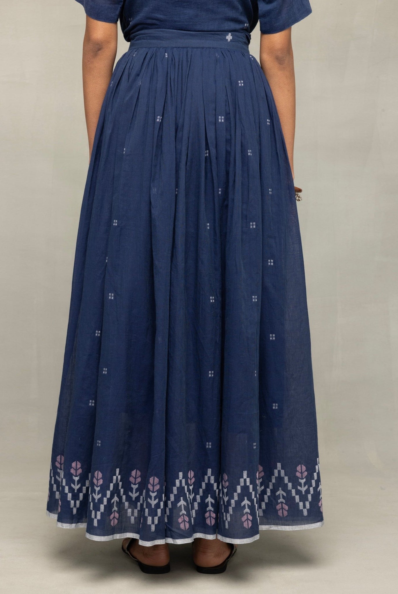 Navy Blue Meadow Jamdani Skord - CiceroniSkirt SetSutra Art of Clothing