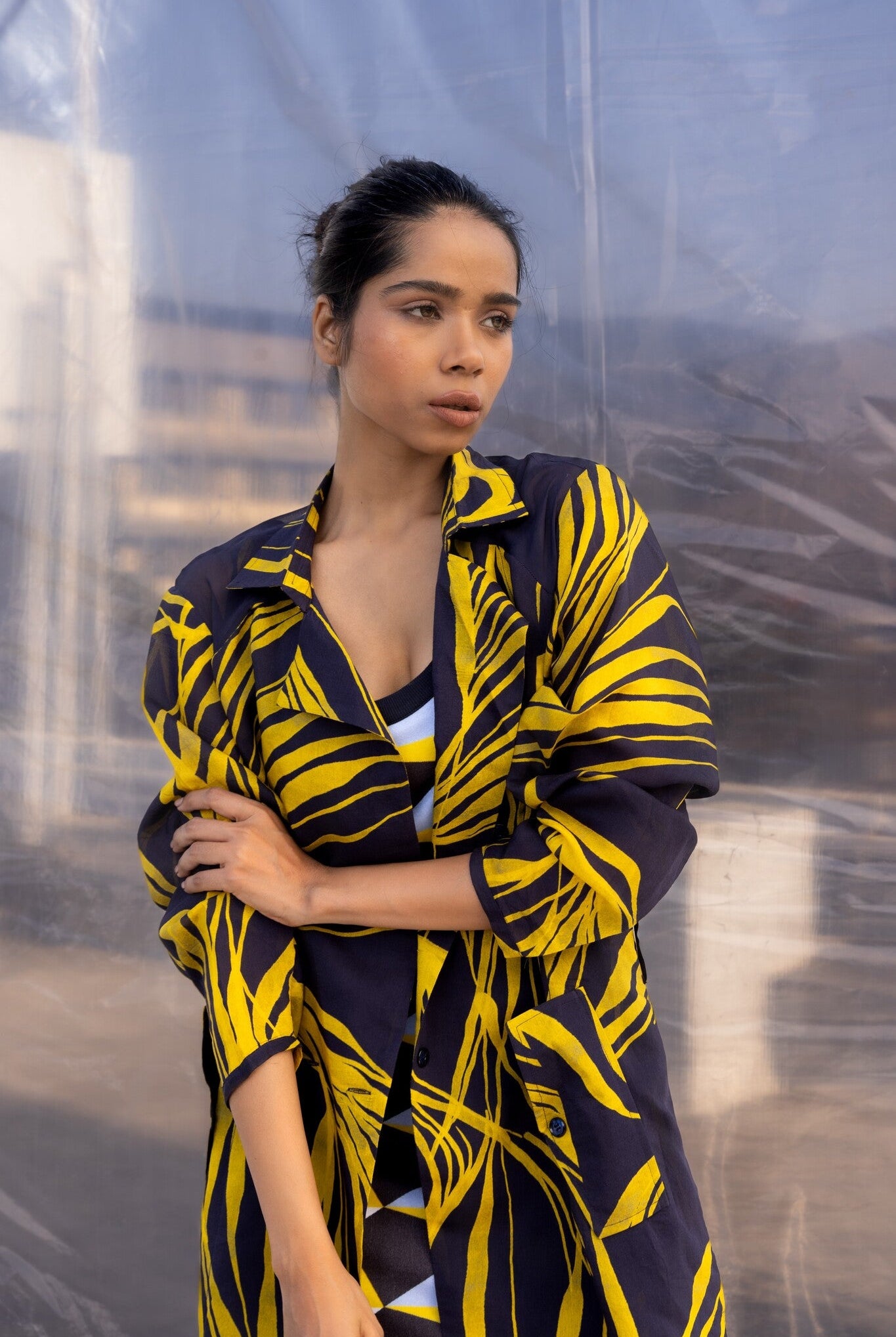 Navy String Silk Trench - CiceroniTrench CoatBENNCH