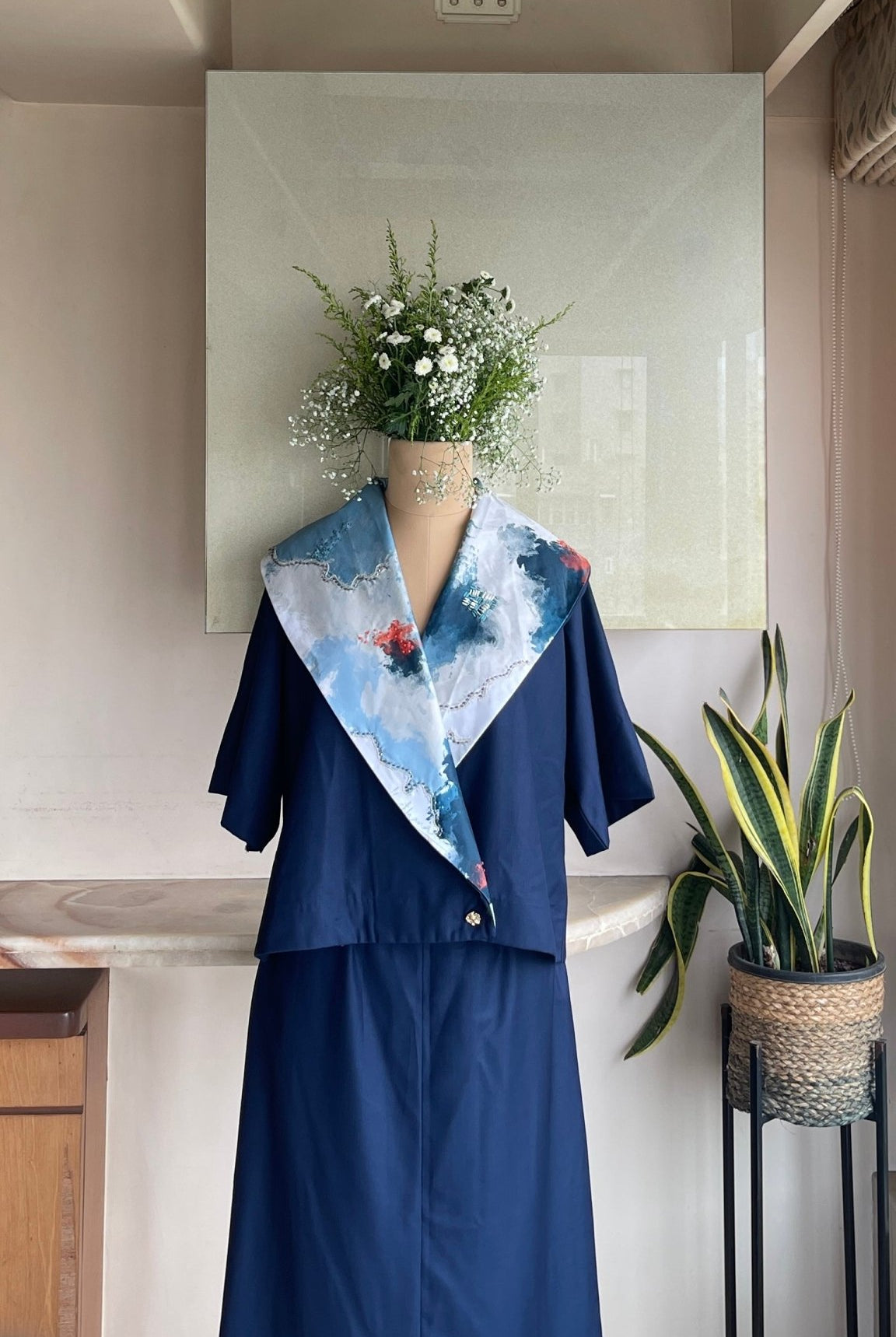 Nebula Scarf Top with Skirt - CiceroniSkirt SetArtbeats by Keerthana