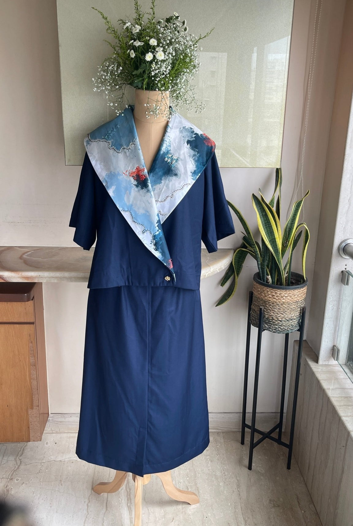 Nebula Scarf Top with Skirt - CiceroniSkirt SetArtbeats by Keerthana