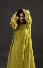 Neck Gather Metallic Dots Chanderi Co - Ord (Set of 2) - Pista Green - CiceroniKurta Set, Festive WearHiranya