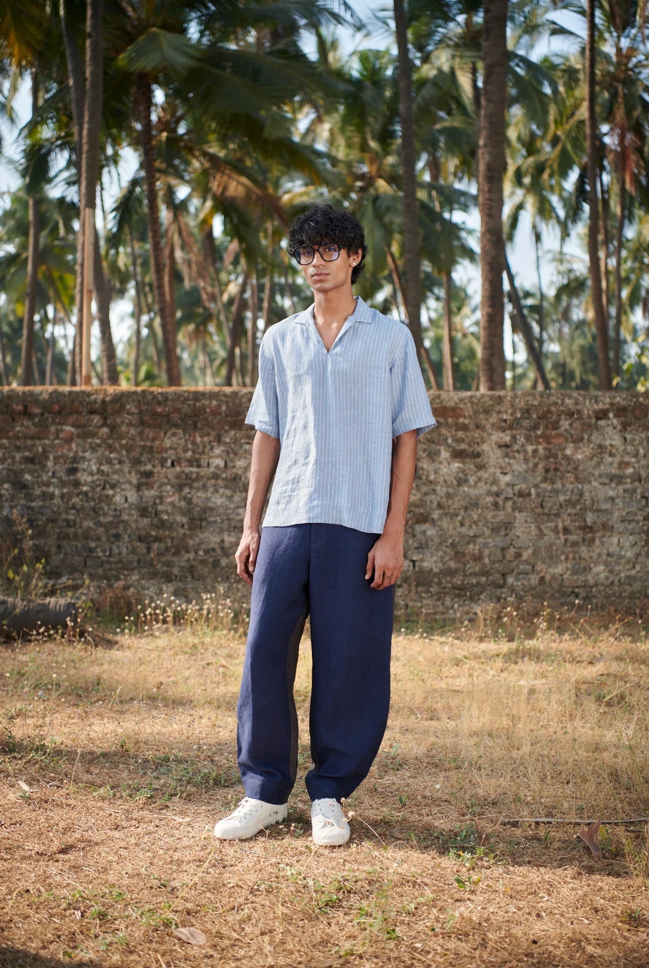 Neel Graphite Linen Denim Men's Barrel Pants - CiceroniPantsSaphed