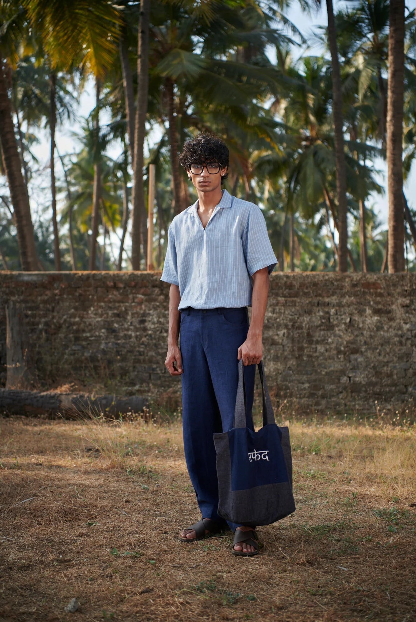 Neel Graphite Linen Denim Men's Barrel Pants - CiceroniPantsSaphed