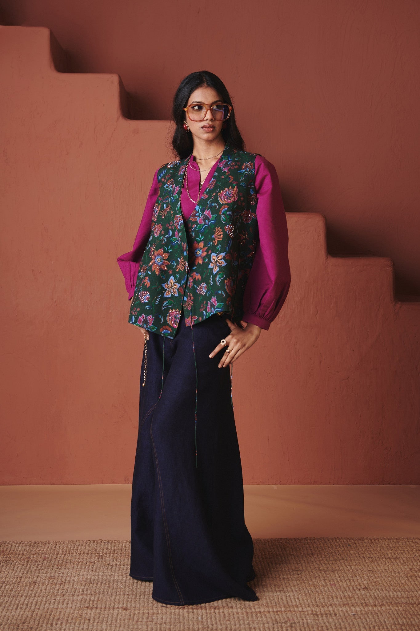 Neel Linen Denim Flared Pants - CiceroniWomen PantsSaphed