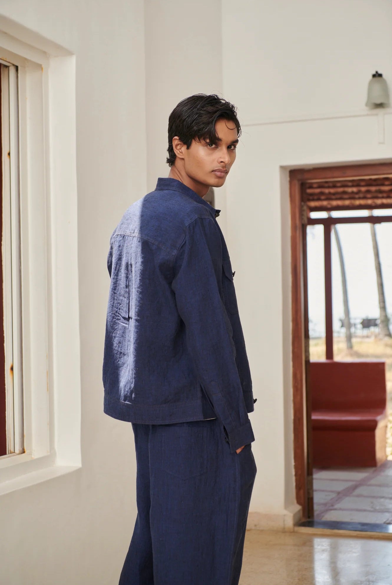 Neel Linen Denim Jacket - CiceroniJacketsSaphed