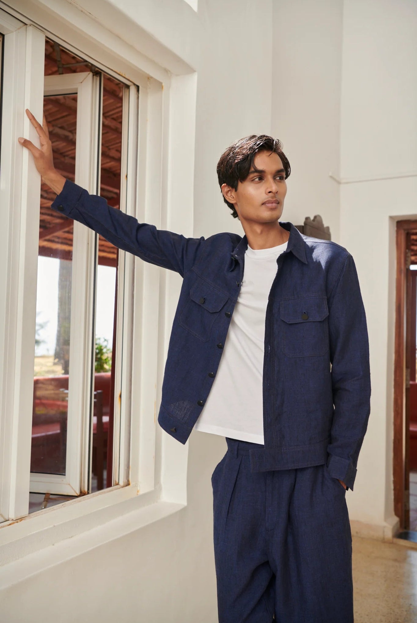 Neel Linen Denim Jacket - CiceroniJacketsSaphed