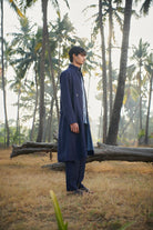 Neel Linen Denim Men's Summer Trench - CiceroniSaphed