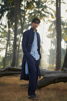 Neel Linen Denim Men's Summer Trench - CiceroniSaphed