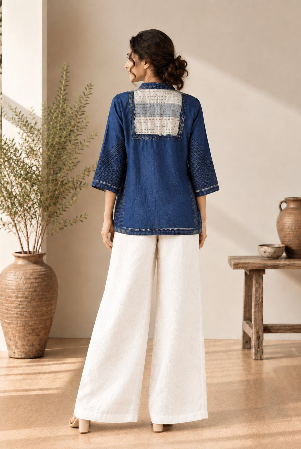 Neel Shirt - Indigo - CiceroniWomen ShirtsThe Woven Lab