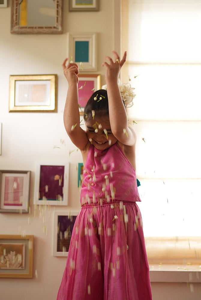 Neelkamal coord set in pink and gold - CiceroniKurta Set, Festive WearLove The World Today