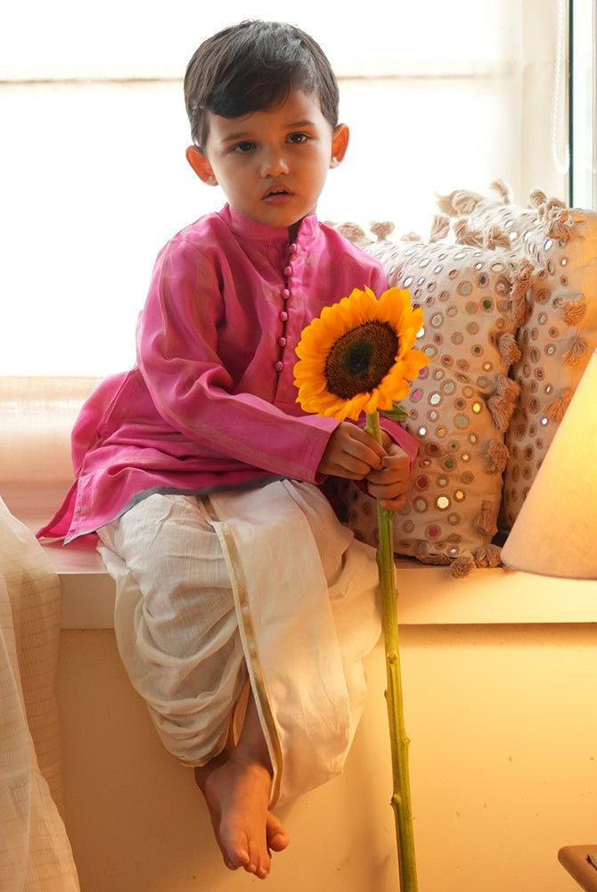 Neelkamal ethnic kurta in pink gold stripe - CiceroniKurta, Festive WearLove The World Today