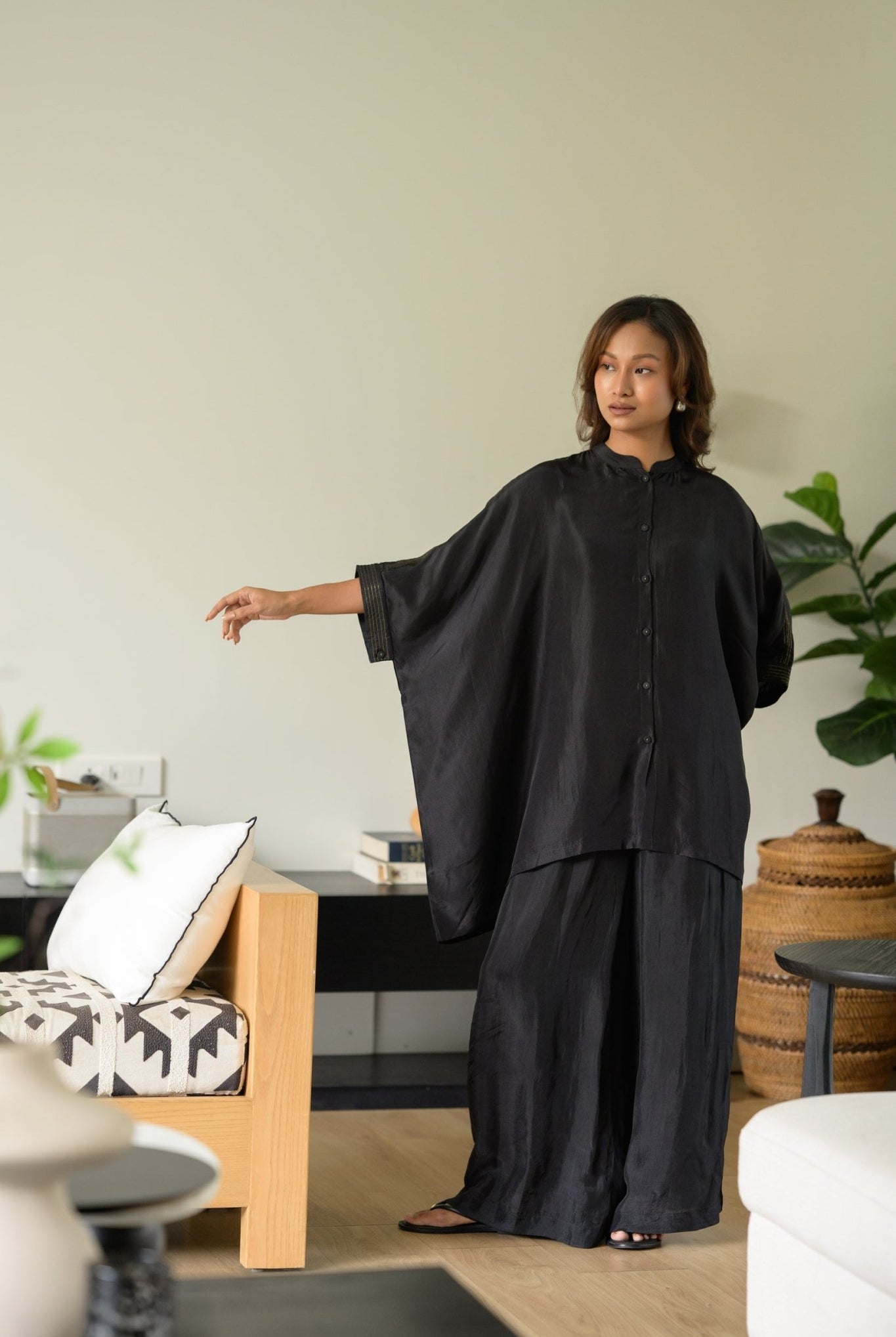 Nighfall Silk Kaftan - CiceroniTopsZanzibar Living