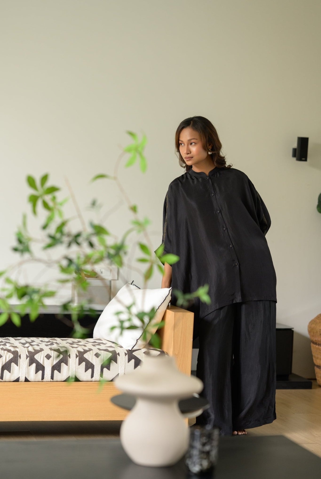 Nighfall Silk Kaftan - CiceroniTopsZanzibar Living