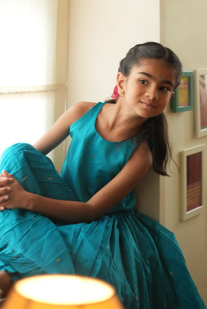 Nilima lehenga set in teal - CiceroniLehenga SetLove The World Today