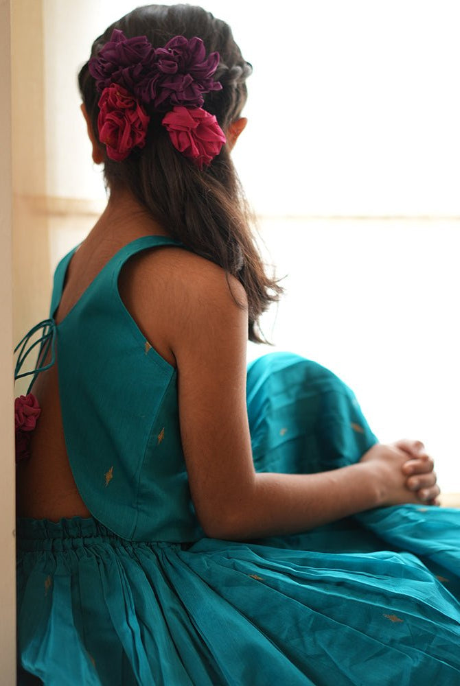 Nilima lehenga set in teal - CiceroniLehenga SetLove The World Today