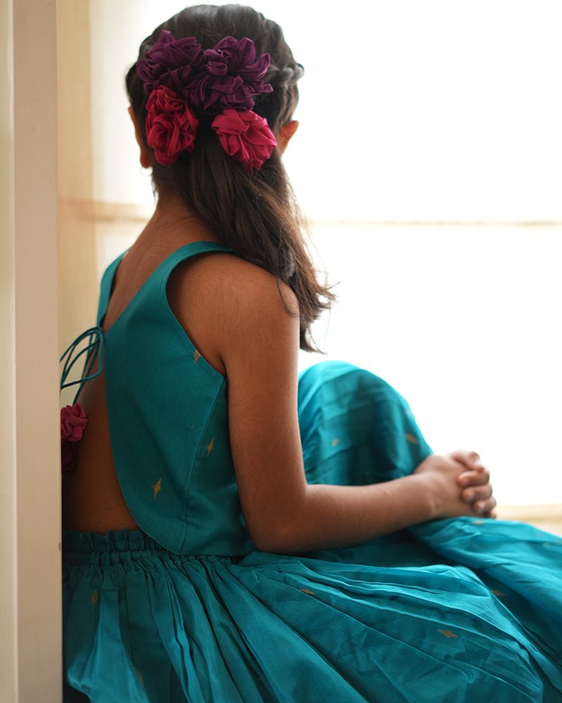 Nilima lehenga set in teal - CiceroniLehenga SetLove The World Today