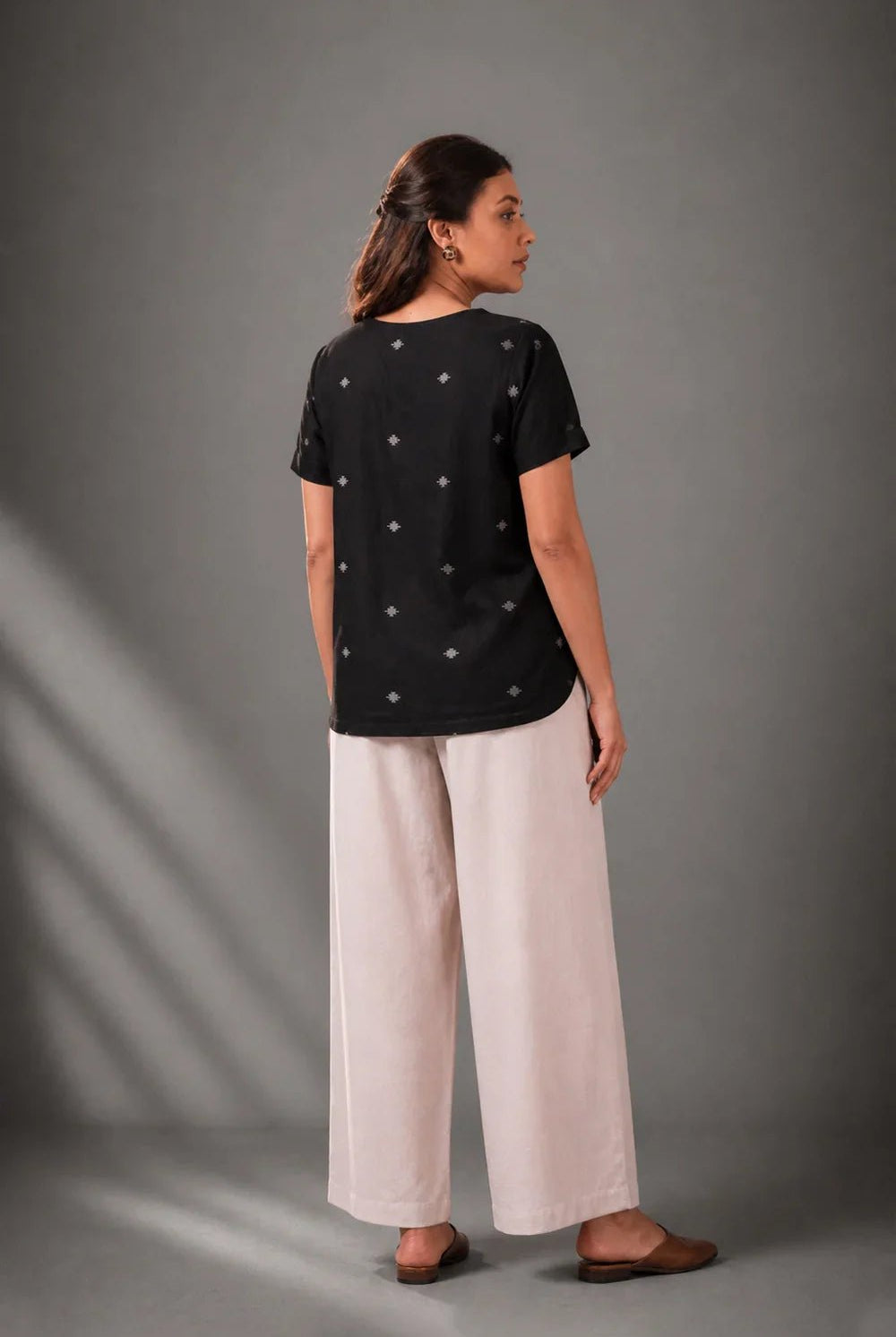 Noir Black Jamdani Top - CiceroniTopsSutra Art of Clothing