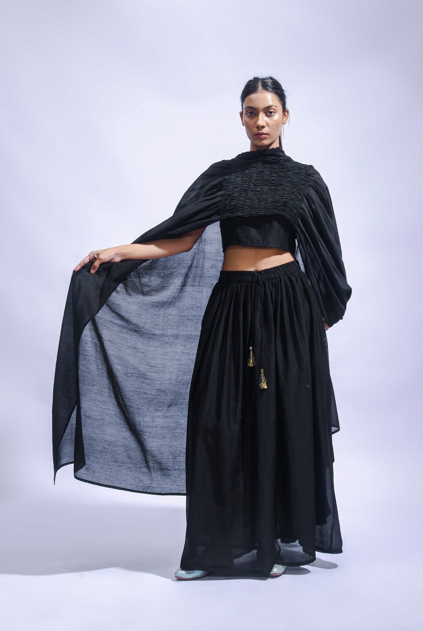 Noir Rhythm Bralette Set - CiceroniLehenga SetJayati Goenka