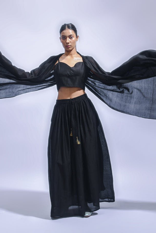 Noir Rhythm Bralette Set - CiceroniLehenga SetJayati Goenka