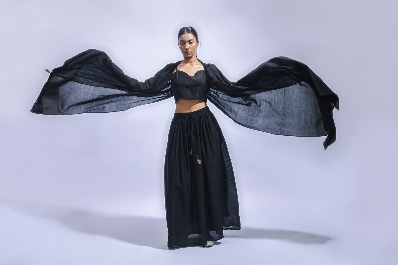 Noir Rhythm Bralette Set - CiceroniLehenga SetJayati Goenka