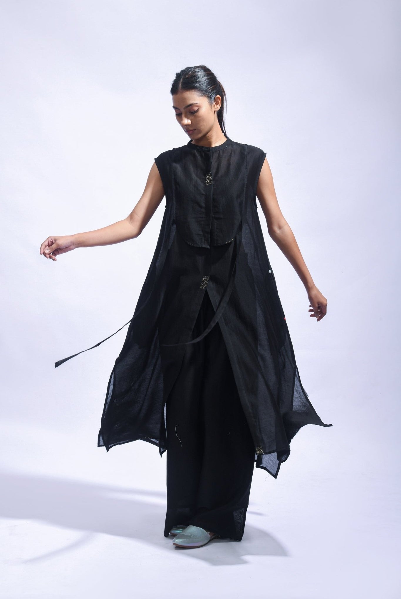 Noir Yoke Chanderi Set - CiceroniKurta Set, Everyday WearJayati Goenka