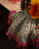 Noor Cotton Black White Checks Top With Floral Lehenga Set - CiceroniLehenga SetLove The World Today