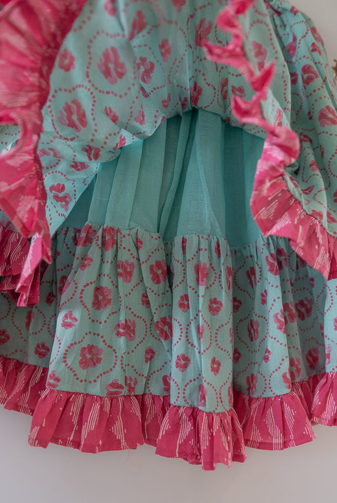 Noor Cotton Black White Checks Top With Floral Lehenga Set - CiceroniLehenga SetLove The World Today