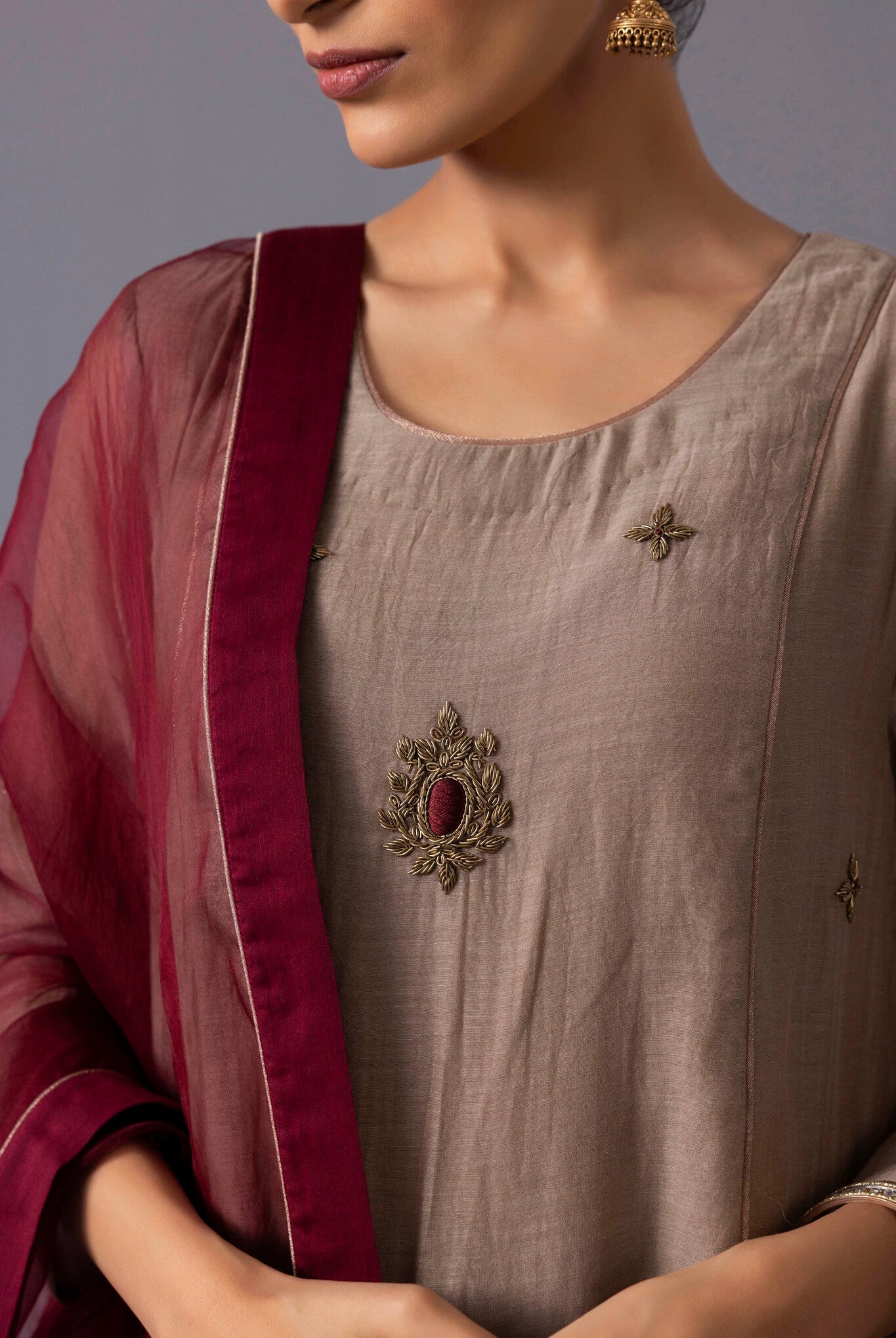 Noor Kurta Set - Beige - CiceroniKurta SetsLabel Shreya Sharma