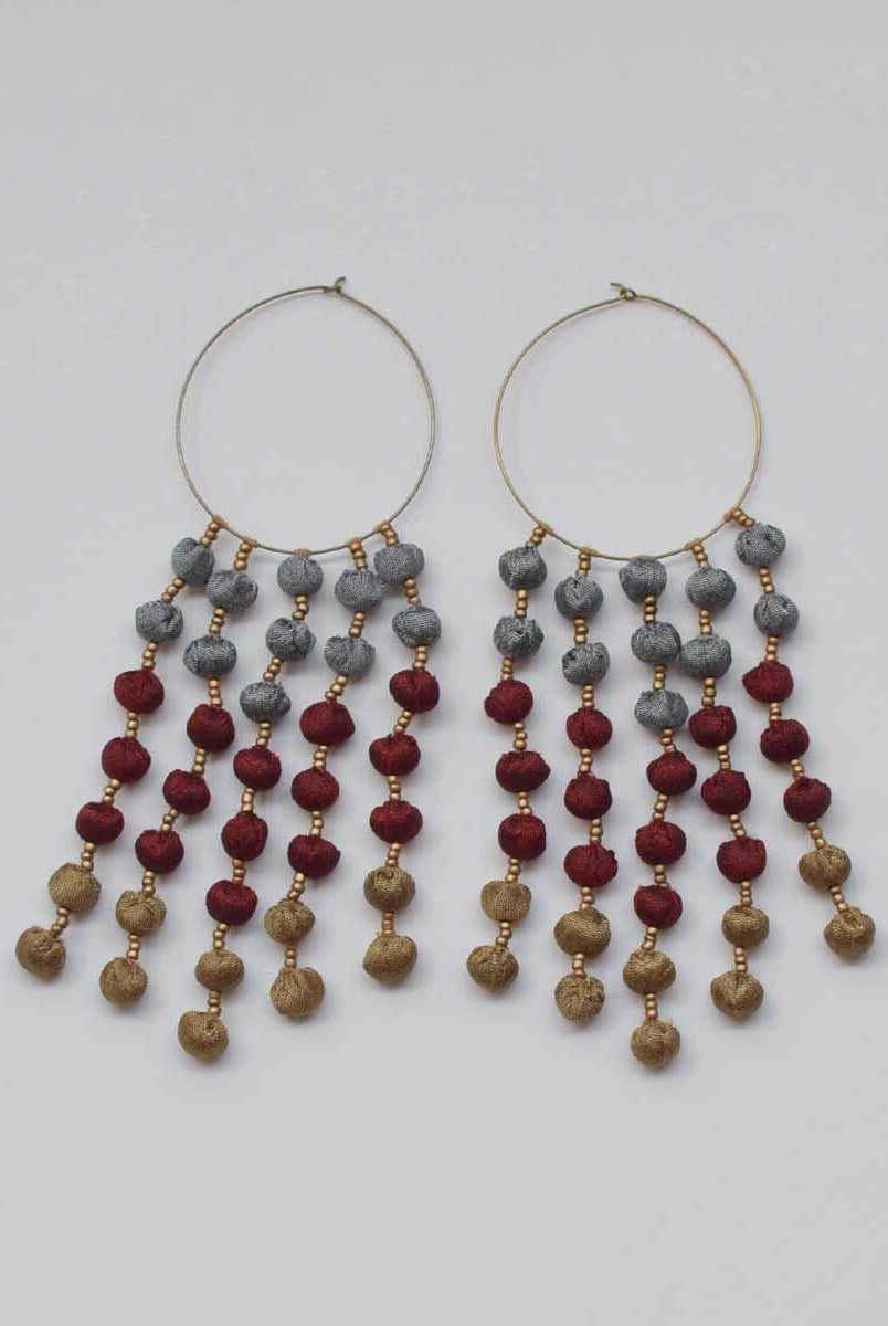 Noor Long Earrings - Grey - CiceroniEarringPaulami