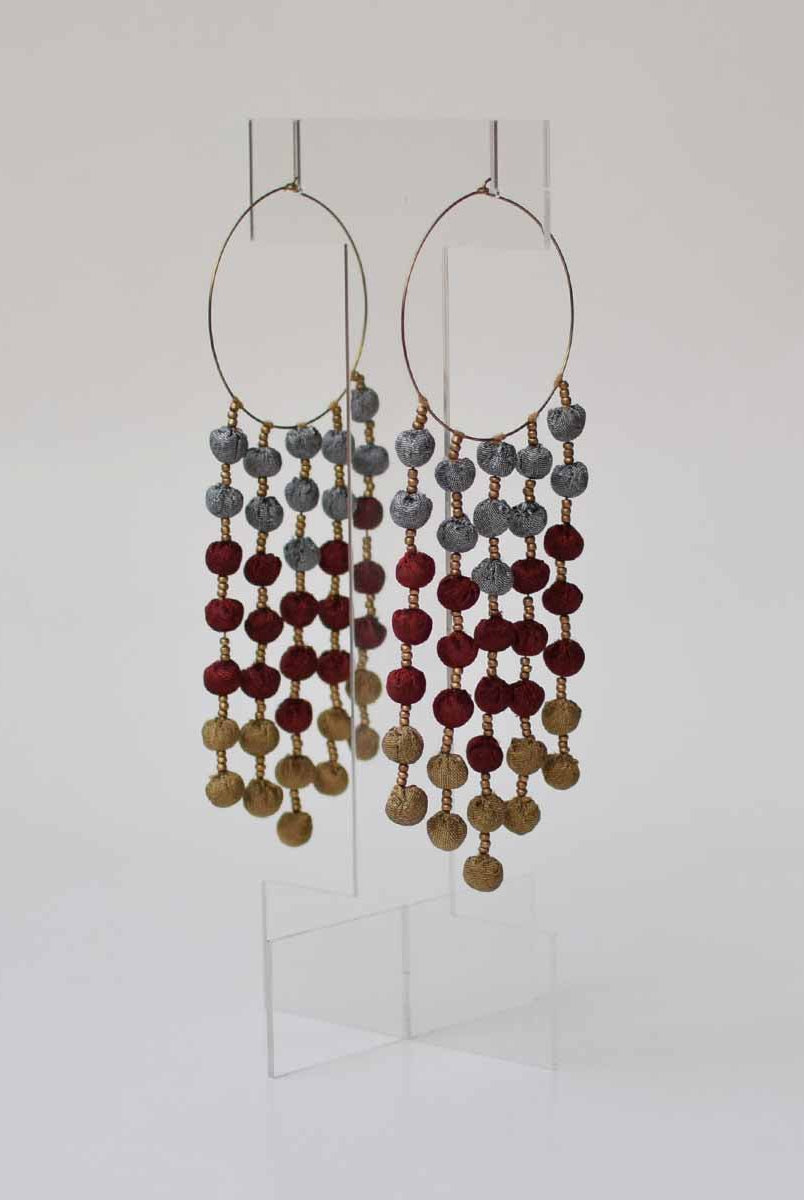 Noor Long Earrings - Grey - CiceroniEarringPaulami