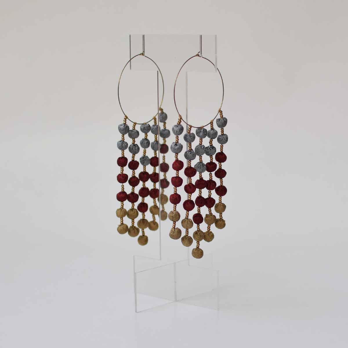 Noor Long Earrings - Grey - CiceroniEarringPaulami