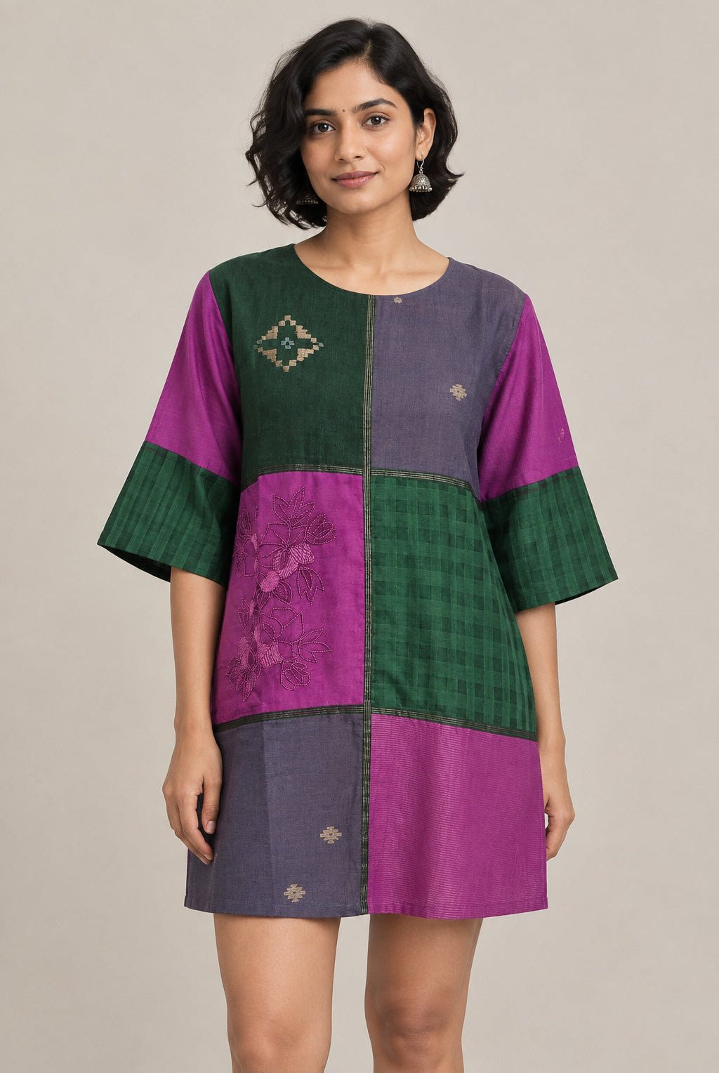 Noor Patch Short Dress - CiceroniDressesBhomra