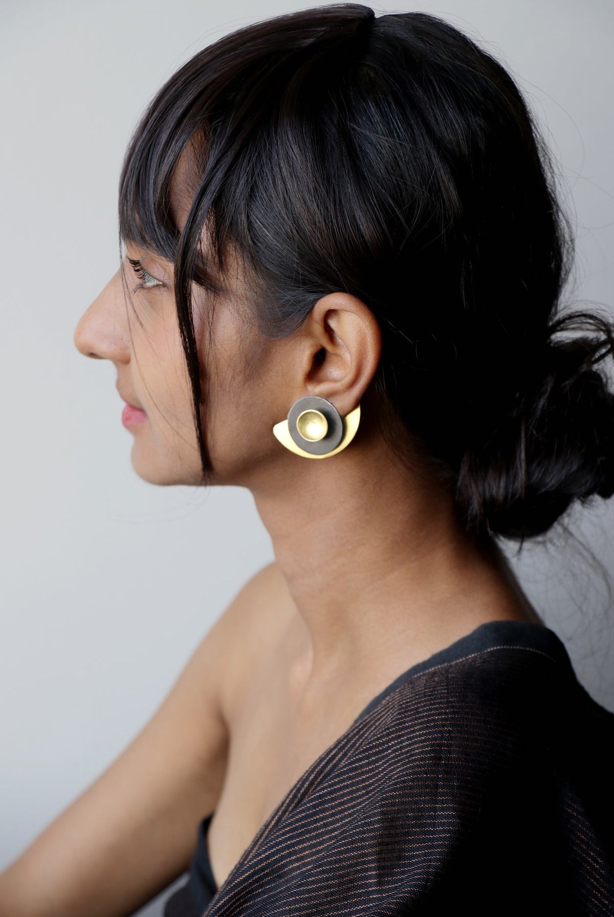 Nova - Half Moon Earring - Black - CiceroniEarringsLukka Chuppi