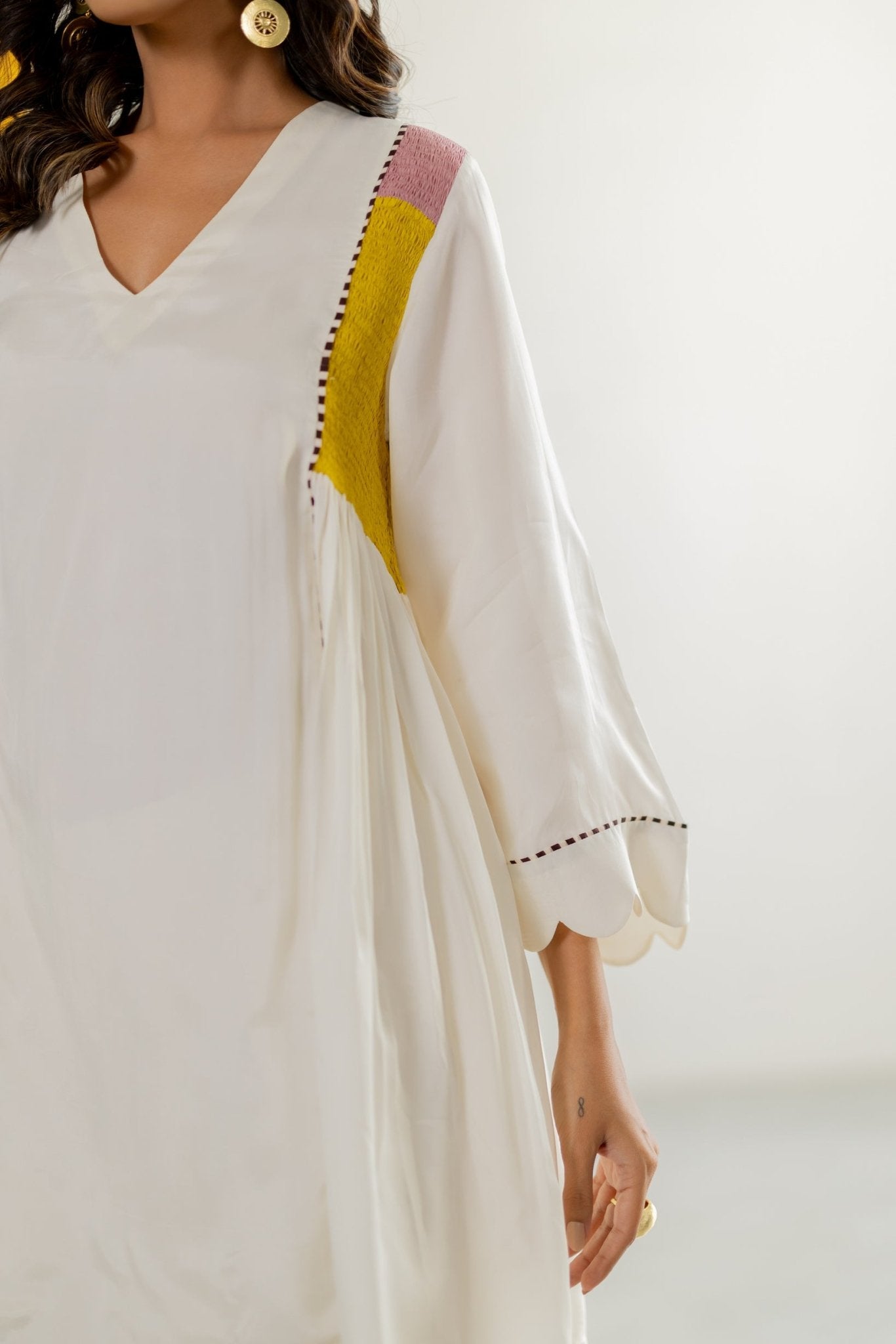 Off White Co-ord Set - CiceroniKurta Set, Festive WearTussah