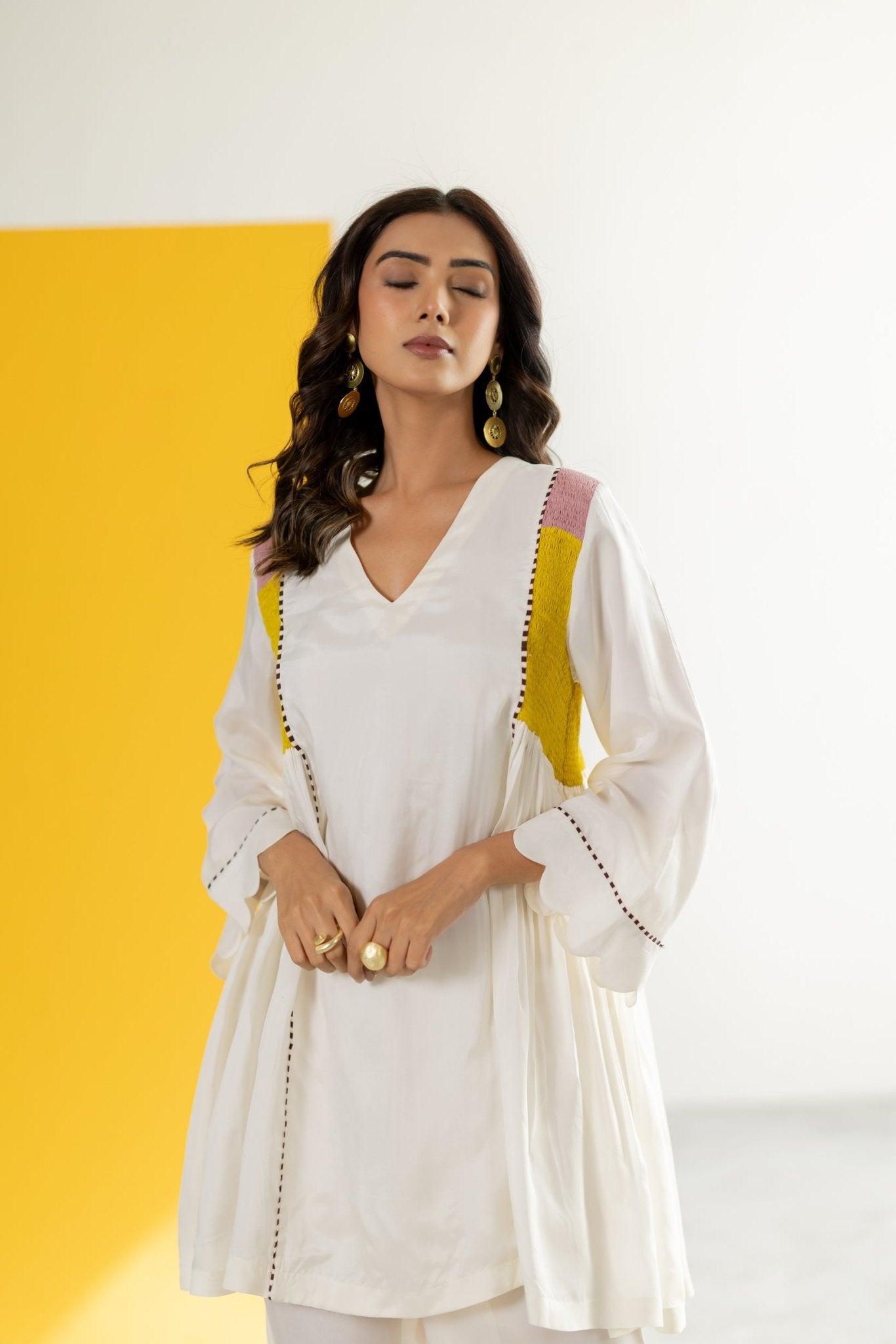 Off White Co-ord Set - CiceroniKurta Set, Festive WearTussah