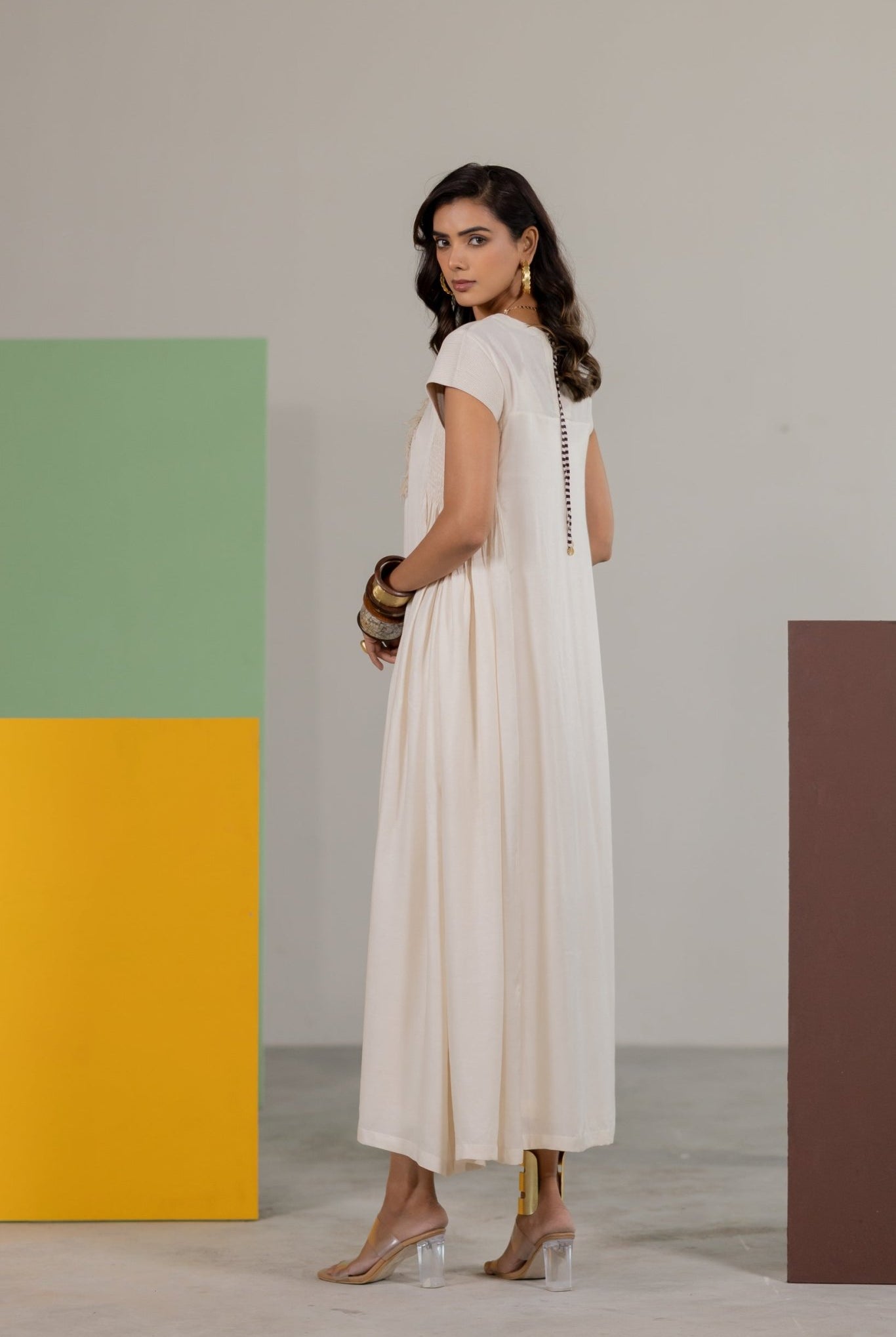 Off-white Dress - CiceroniDressesTussah