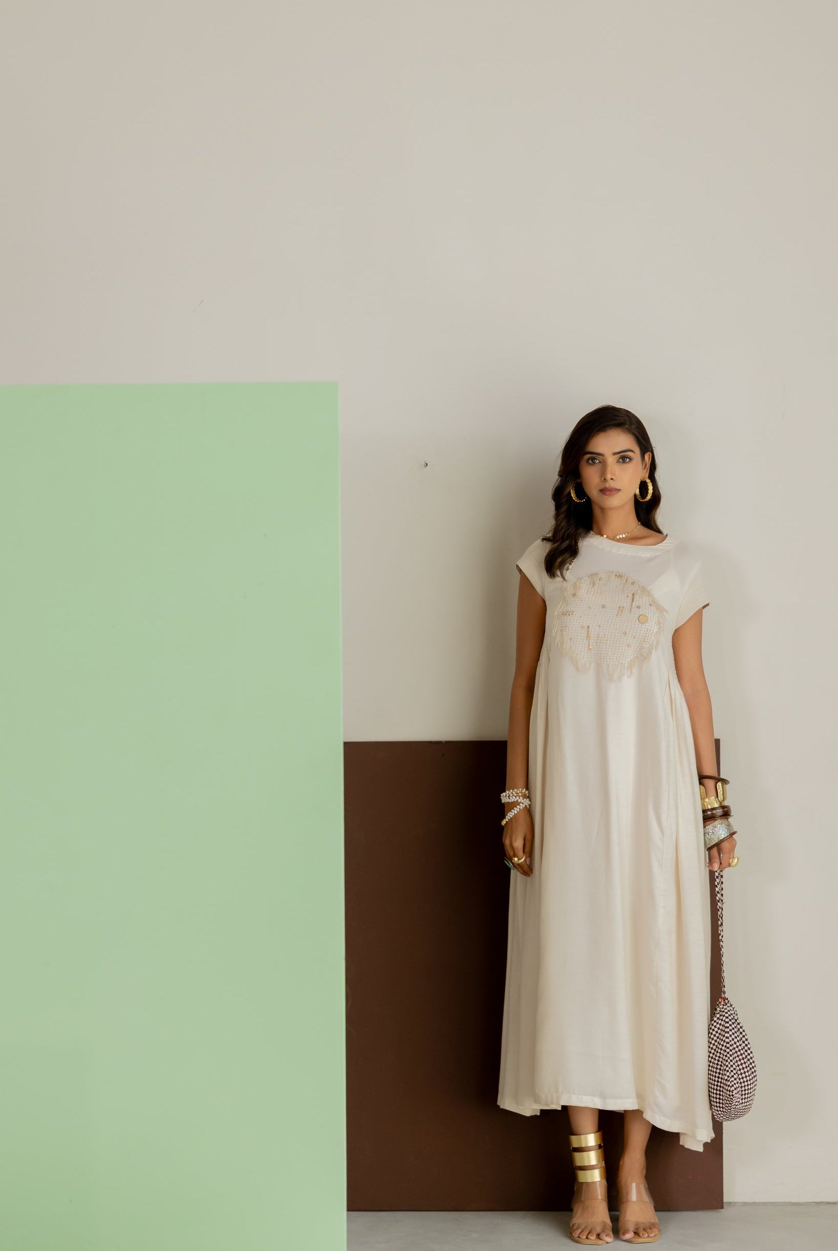 Off-white Dress - CiceroniDressesTussah