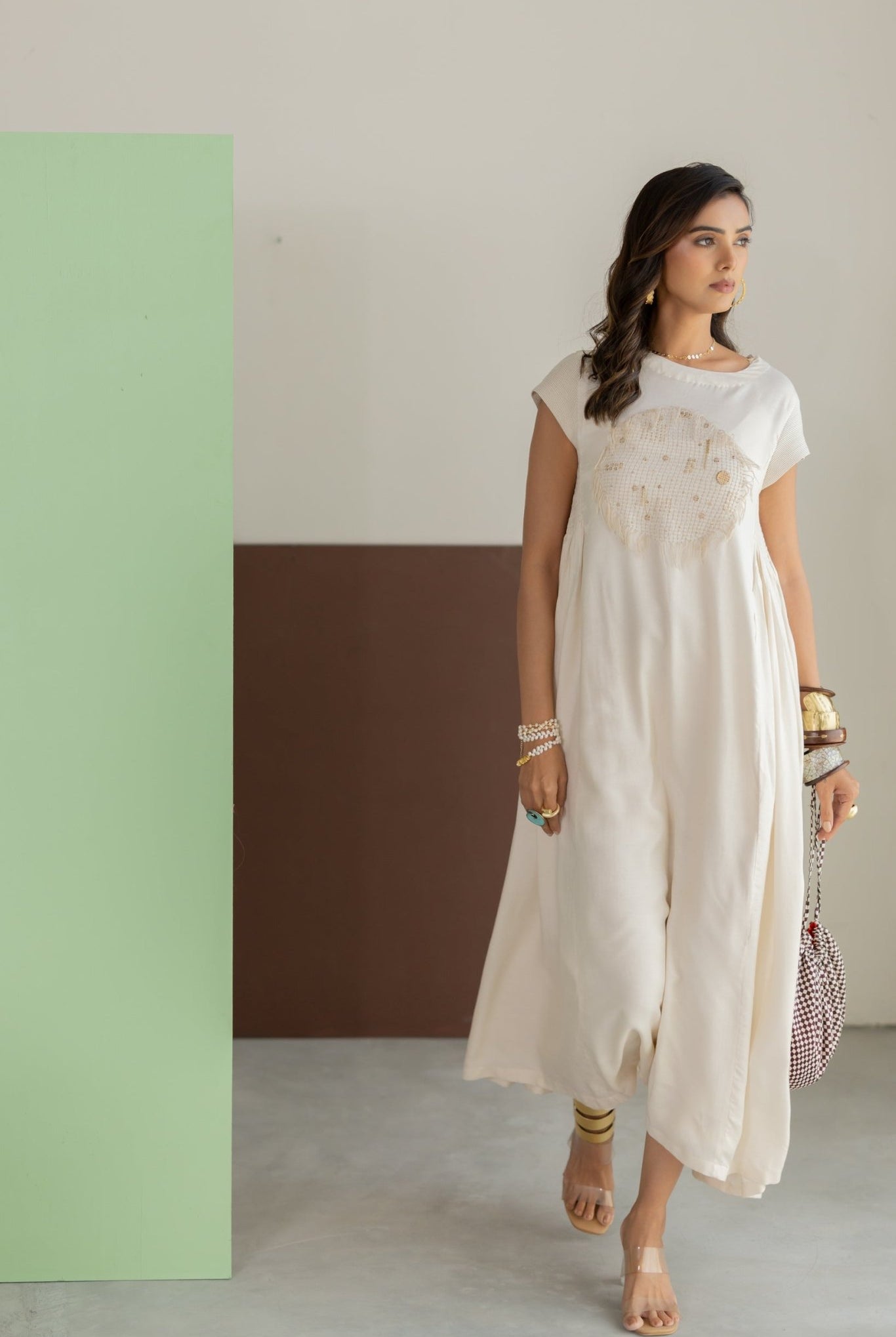 Off-white Dress - CiceroniDressesTussah