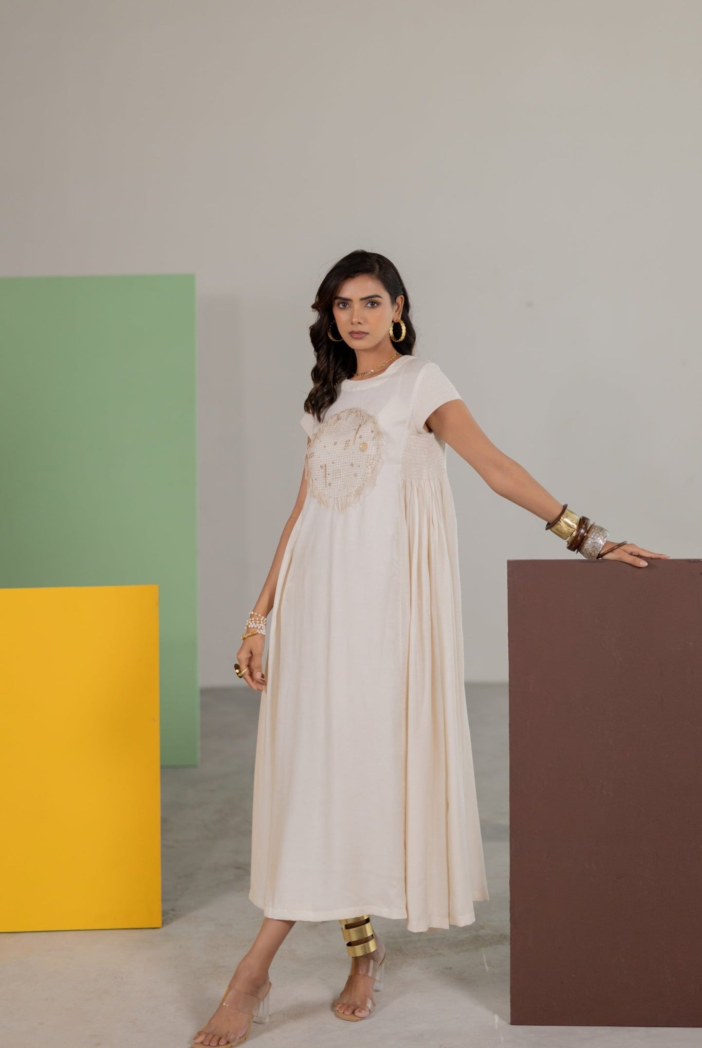 Off-white Dress - CiceroniDressesTussah