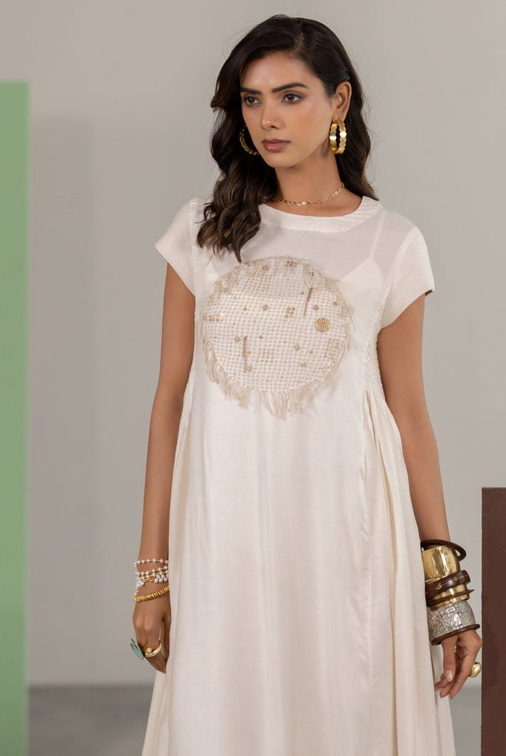 Off-white Dress - CiceroniDressesTussah