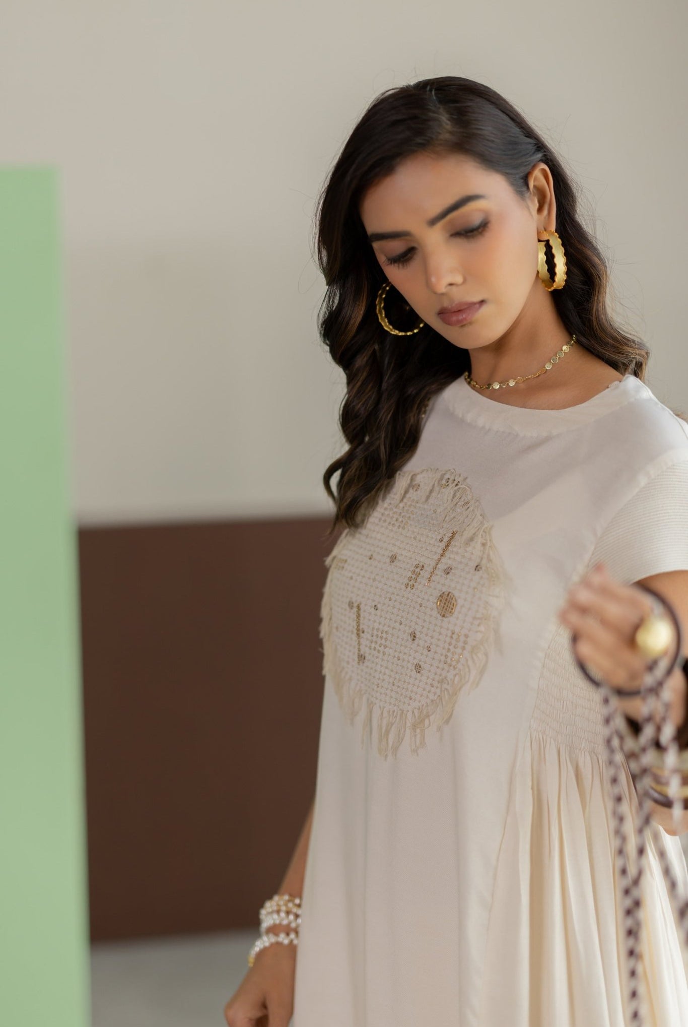 Off-white Dress - CiceroniDressesTussah