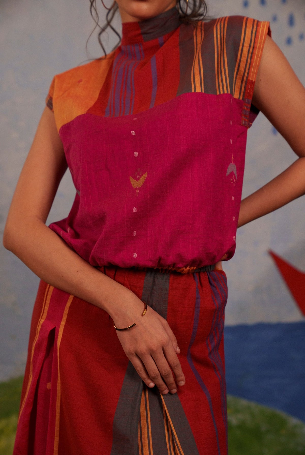 Oh, Darling High Neck Tie Up Top & Skirt - CiceroniSkirt SetBhomra