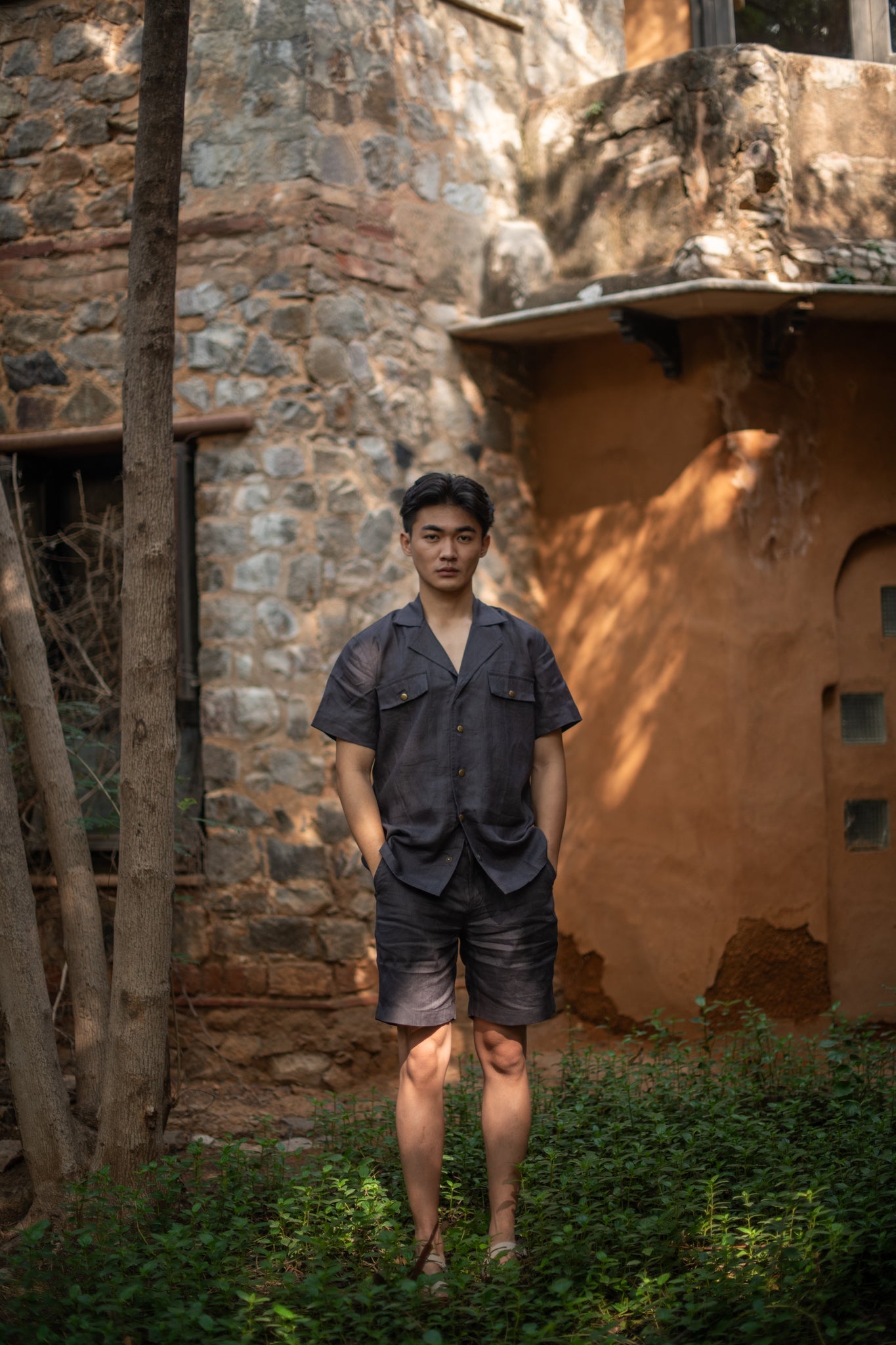 Okinawa Safari Shirt - Charcoal - CiceroniShirtsThe Terra Tribe