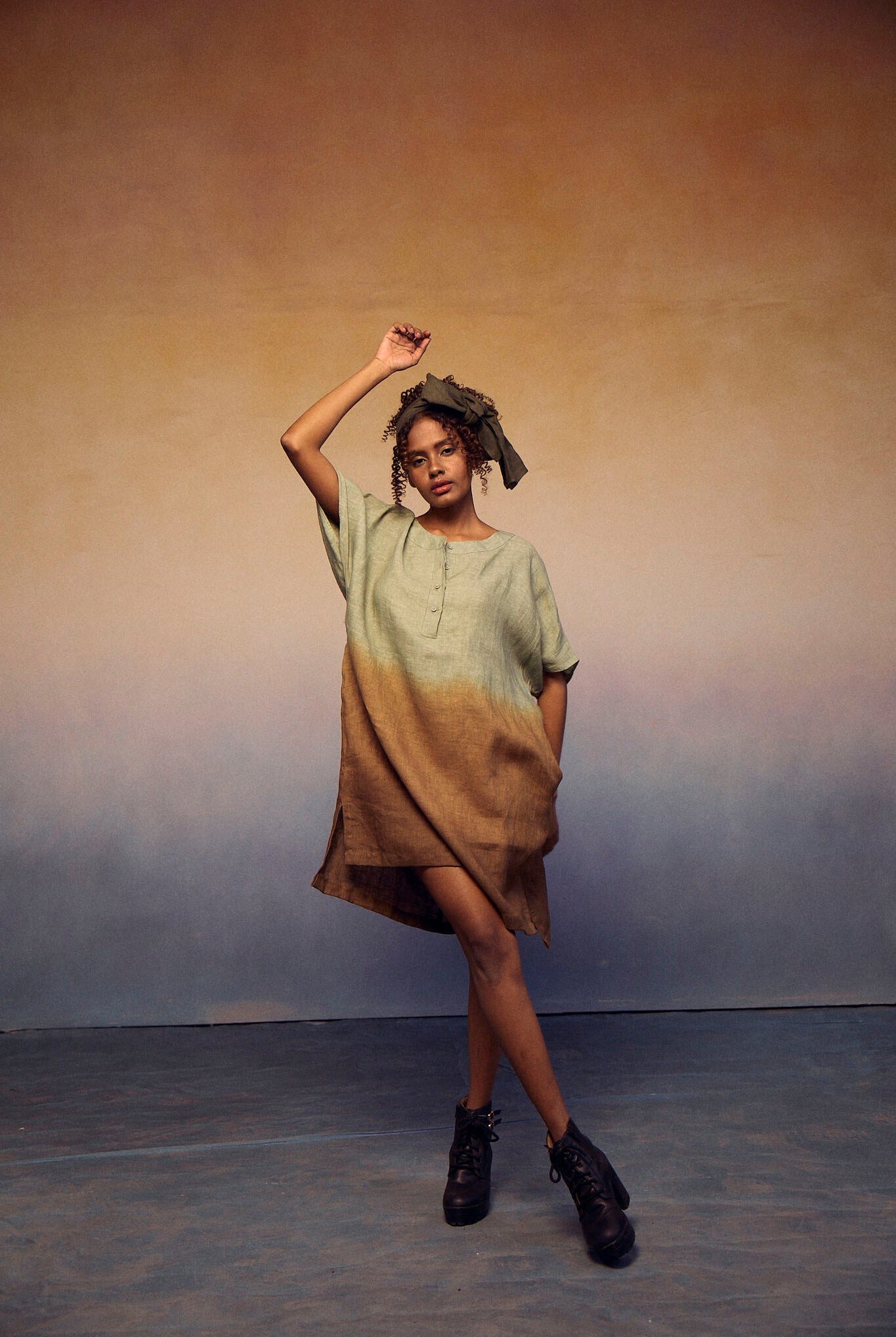 Ombre Block Dress - Pastel Green - CiceroniDressesPaeony