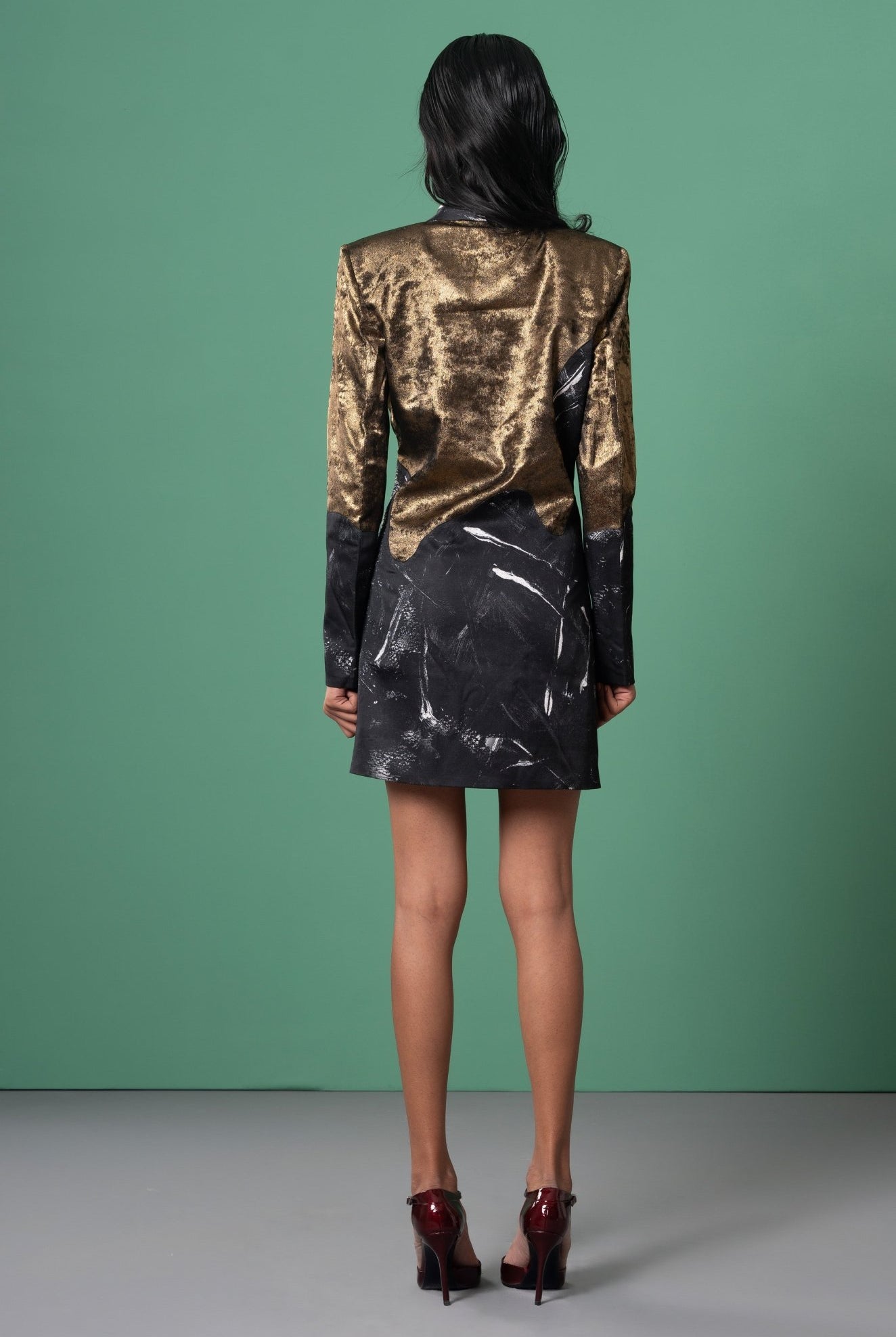 Onyx Patchwork Blazer Dress - CiceroniDressesAdvait